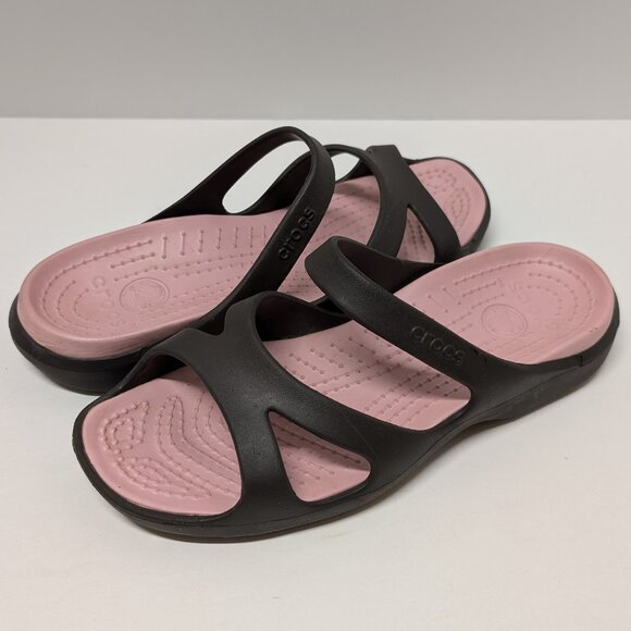 Crocs Meleen Sandals in Espresso & Petal Pink - Picture 3 of 15